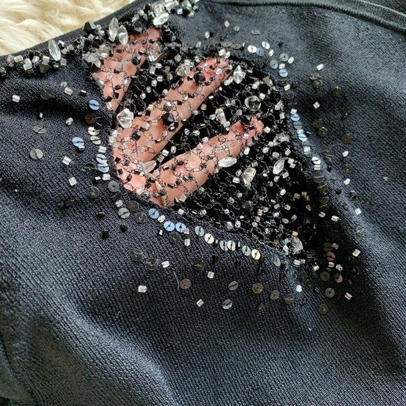 Tristan & Iseut dressy heavy knit tank top - Sz S - Picture 3 of 3